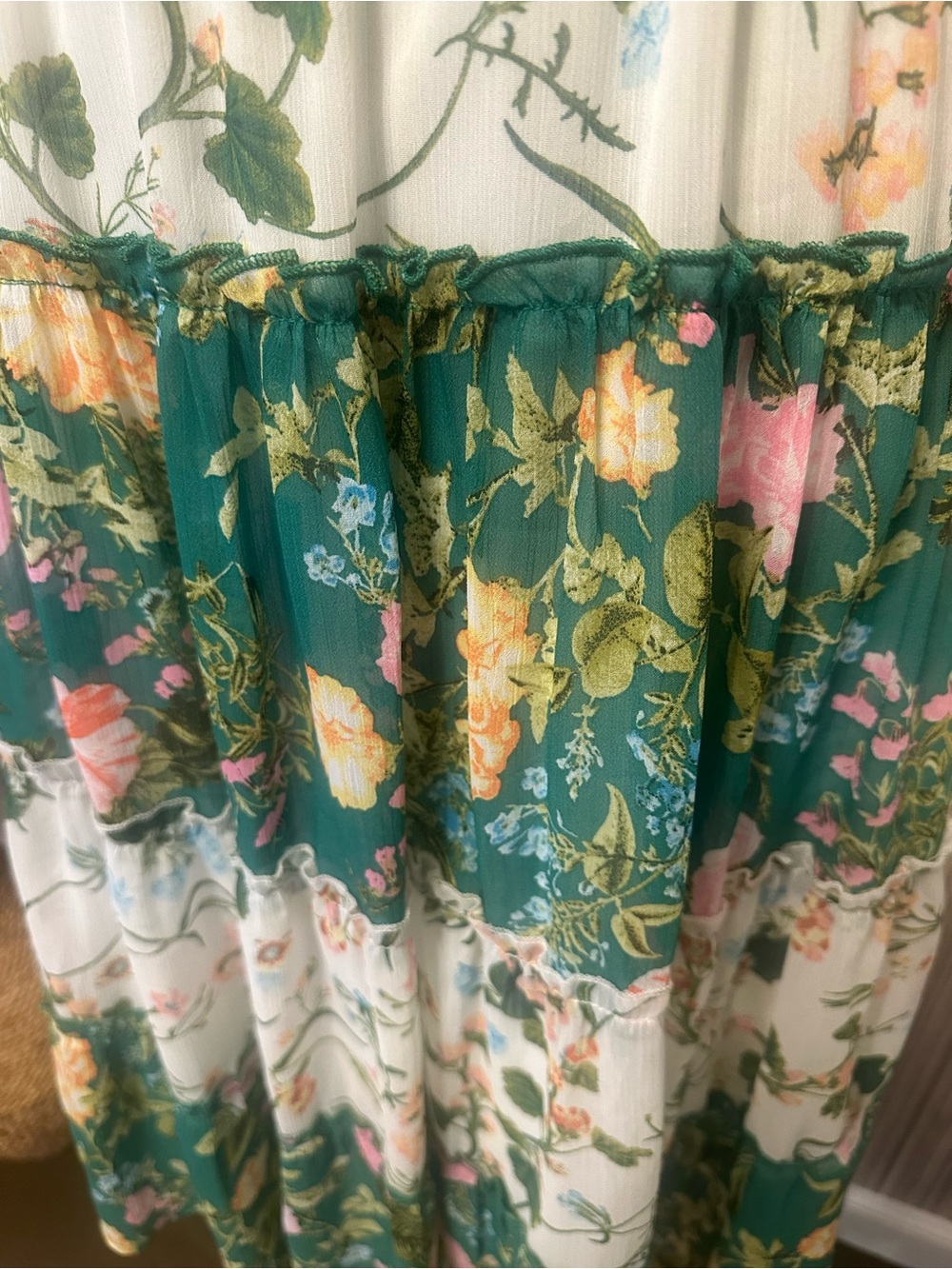 Fig & Flower Floral Cottagecore Peasant Midi Dress Women’s Medium NWOT Boho - Picture 10 of 14